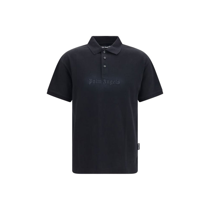 Palm Angels Black Cotton Polo Shirt
