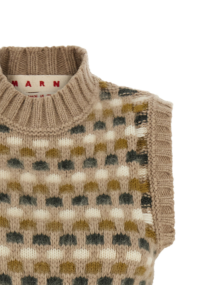 Marni Beige Wool Sleeveless Jacket