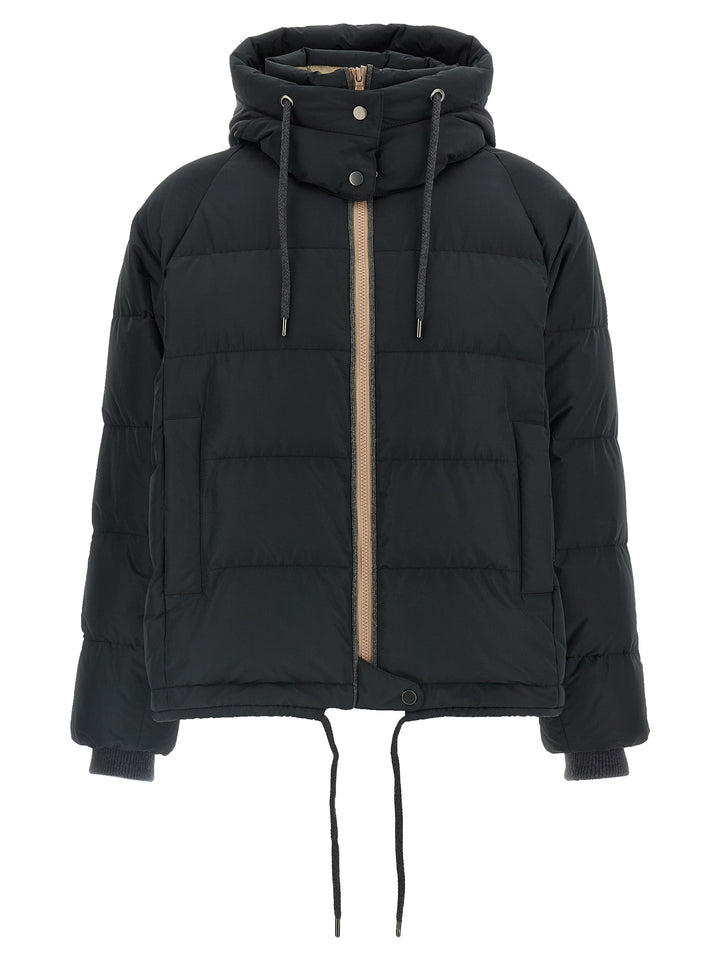Brunello Cucinelli Black Cotton Full-Length Jacket