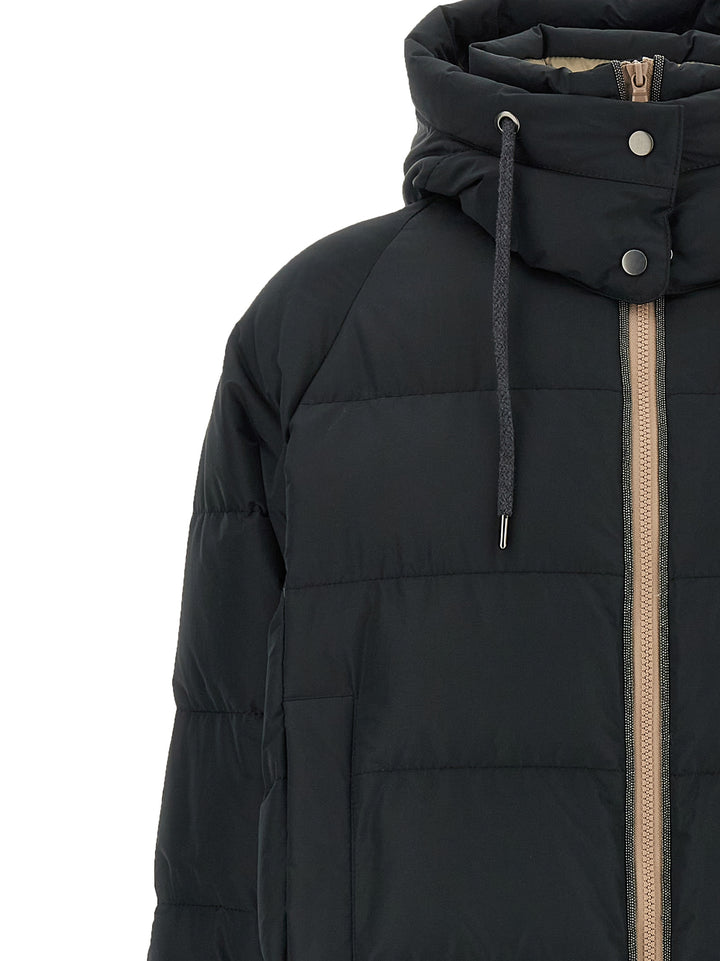 Brunello Cucinelli Black Cotton Full-Length Jacket