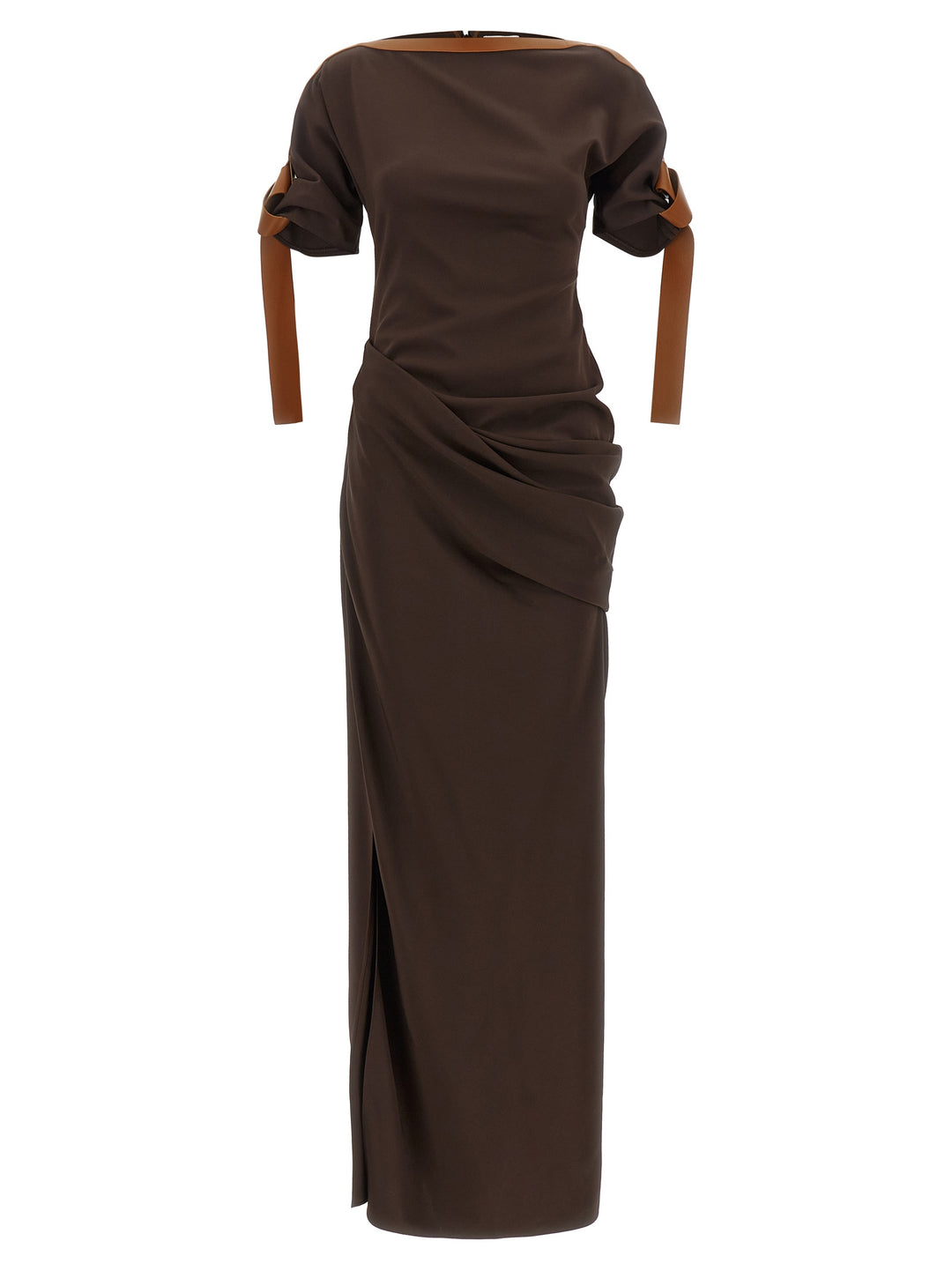 Ferragamo Brown Viscose Long Dress