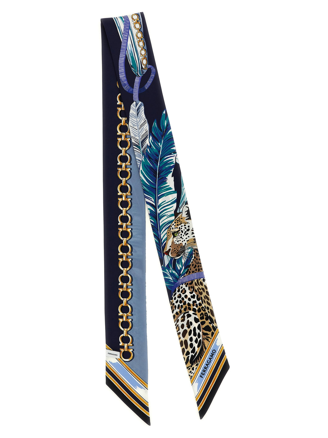 Ferragamo Blue Silk Foulard