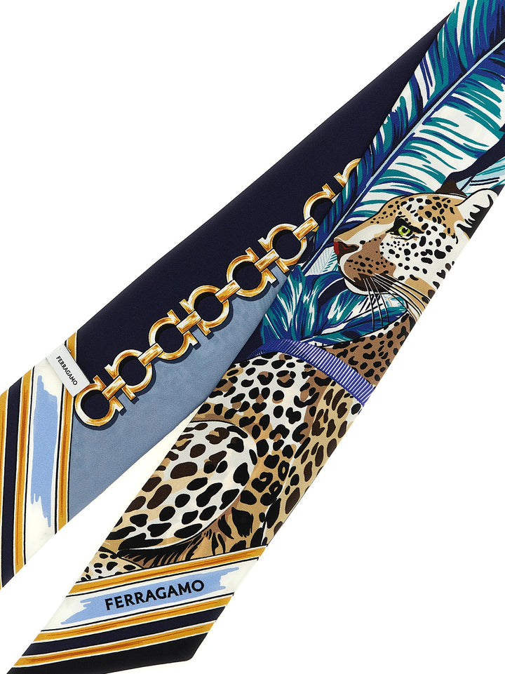 Ferragamo Blue Silk Foulard