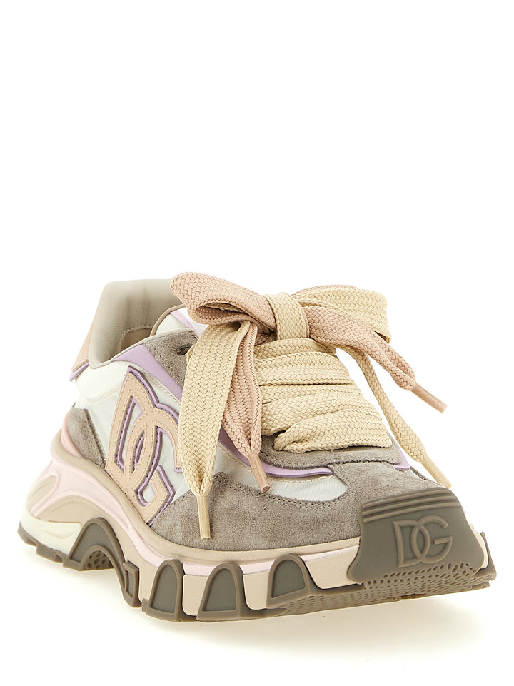 Dolce & Gabbana Beige Calfskin Athletic Sneakers
