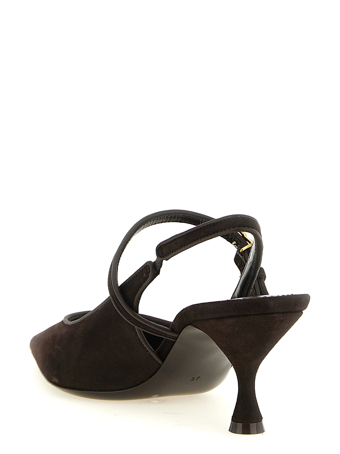 Dolce & Gabbana Brown Goatskin Mid Heel Pumps