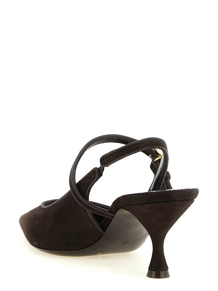 Dolce & Gabbana Brown Goatskin Mid Heel Pumps