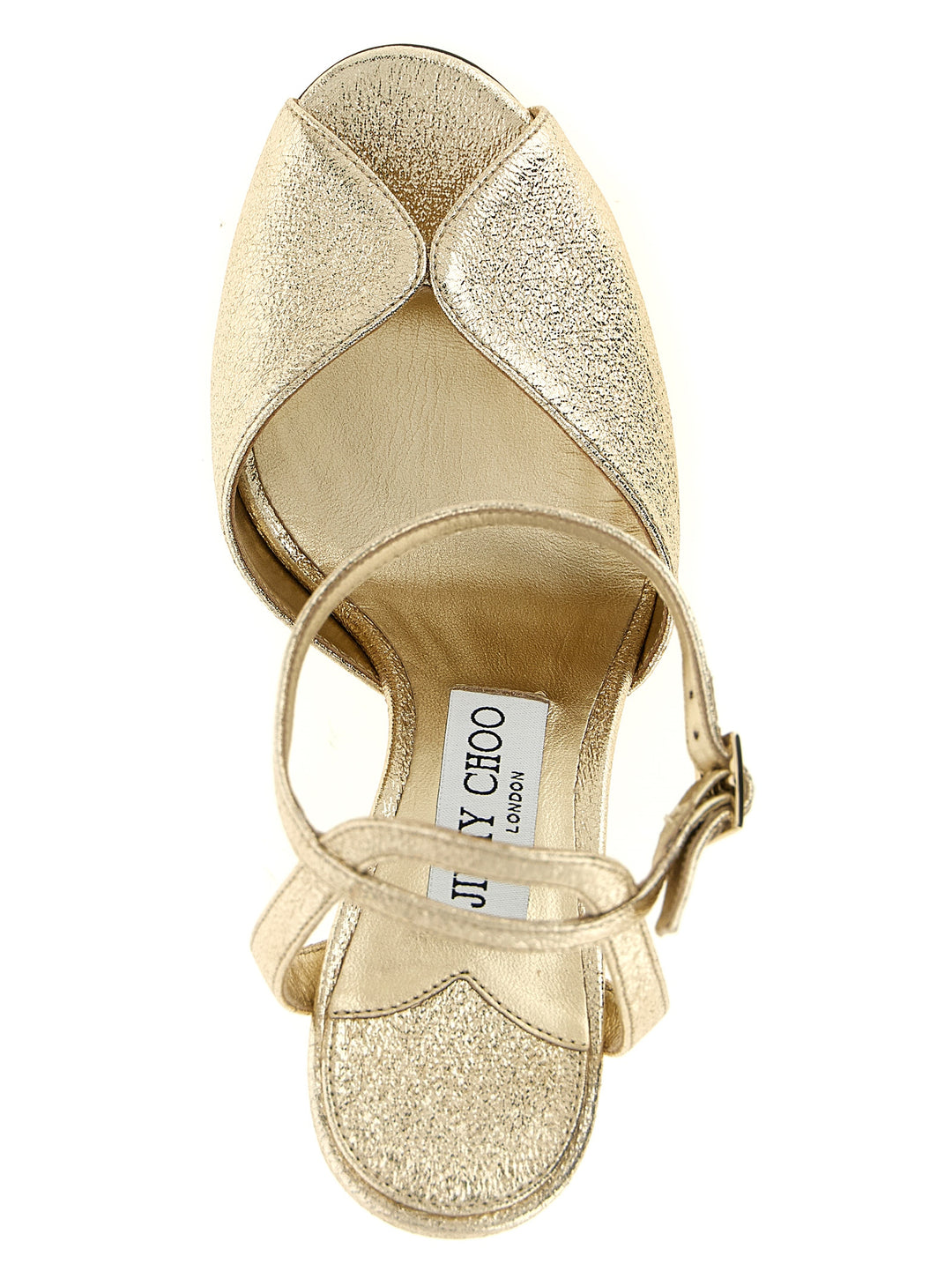 Jimmy Choo Gold Goatskin Stiletto Heel Sandals
