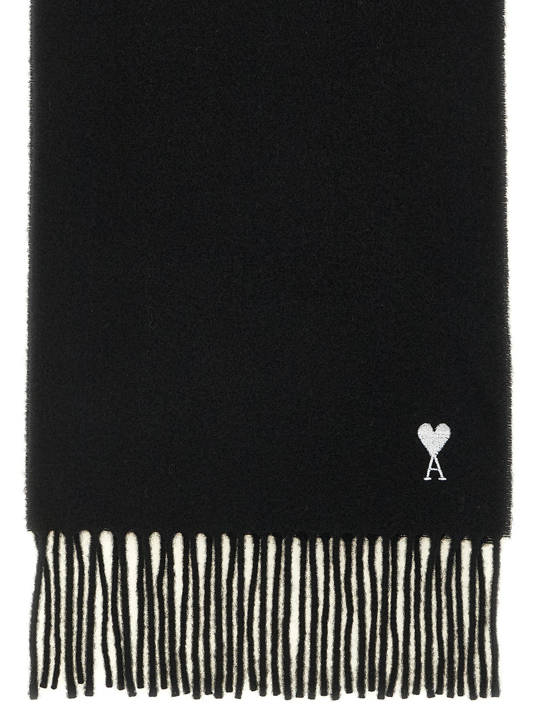 Ami Paris Black Wool Scarf