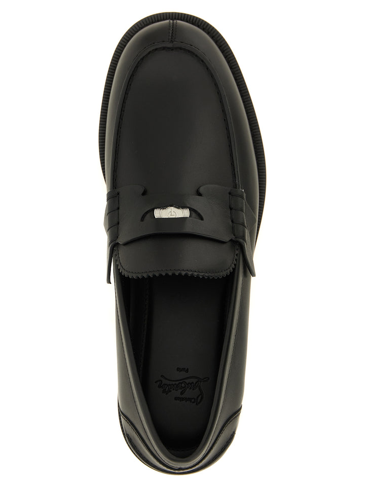 Christian Louboutin Black Calfskin Slip-On Loafers