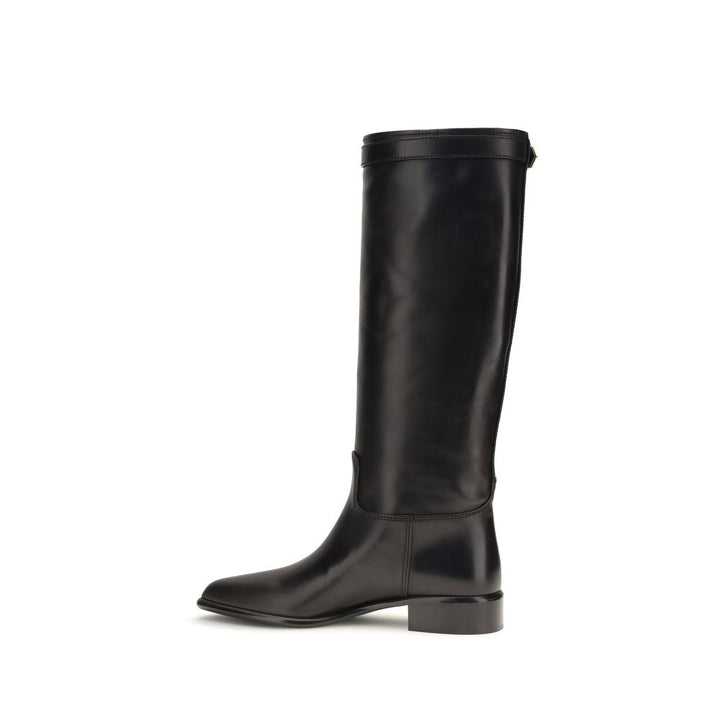 Prada Black Calf Leather Bos Taurus Ankle Boots