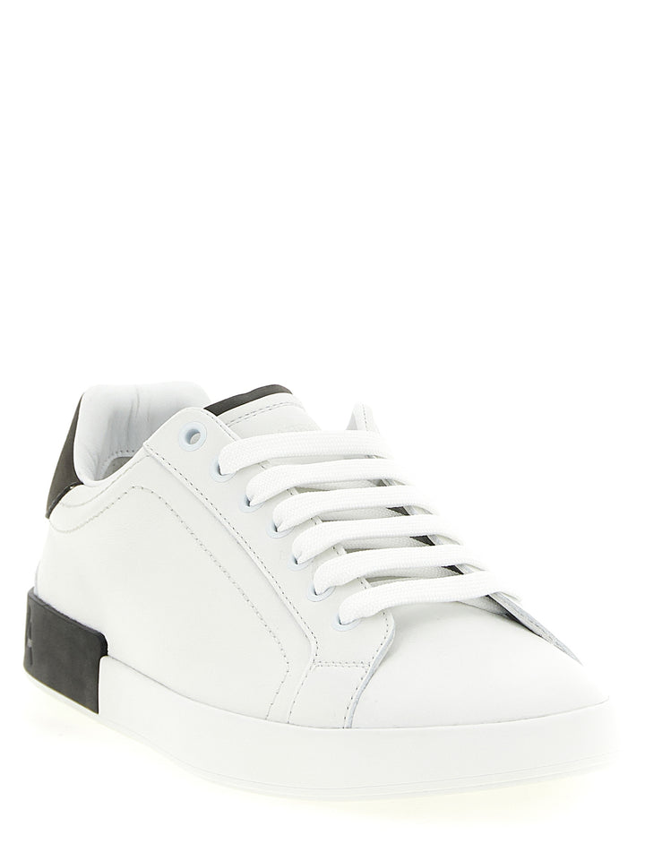 Dolce & Gabbana White Calfskin Low Top Sneakers