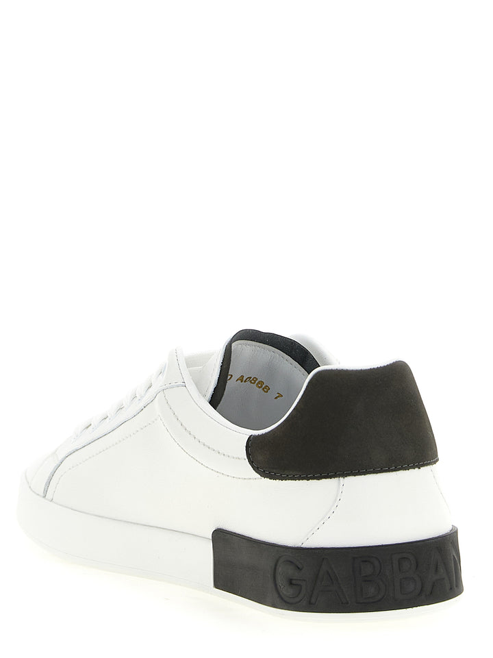 Dolce & Gabbana White Calfskin Low Top Sneakers