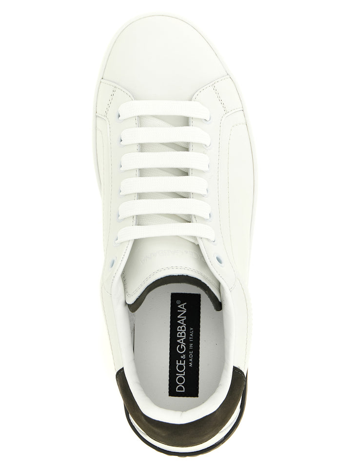 Dolce & Gabbana White Calfskin Low Top Sneakers