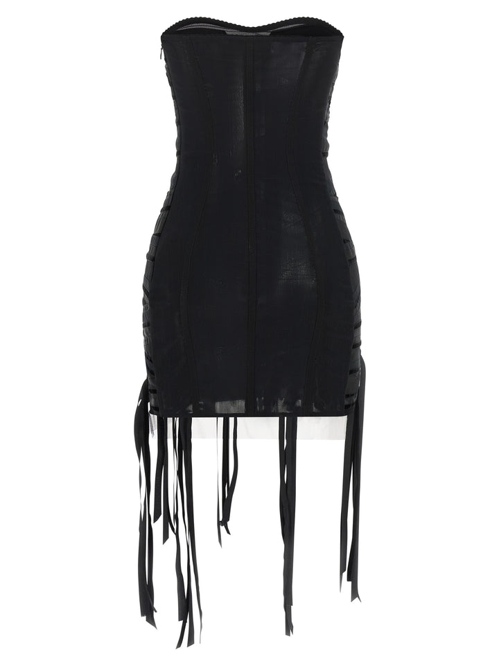 The Attico Black Polyamide Short Dress