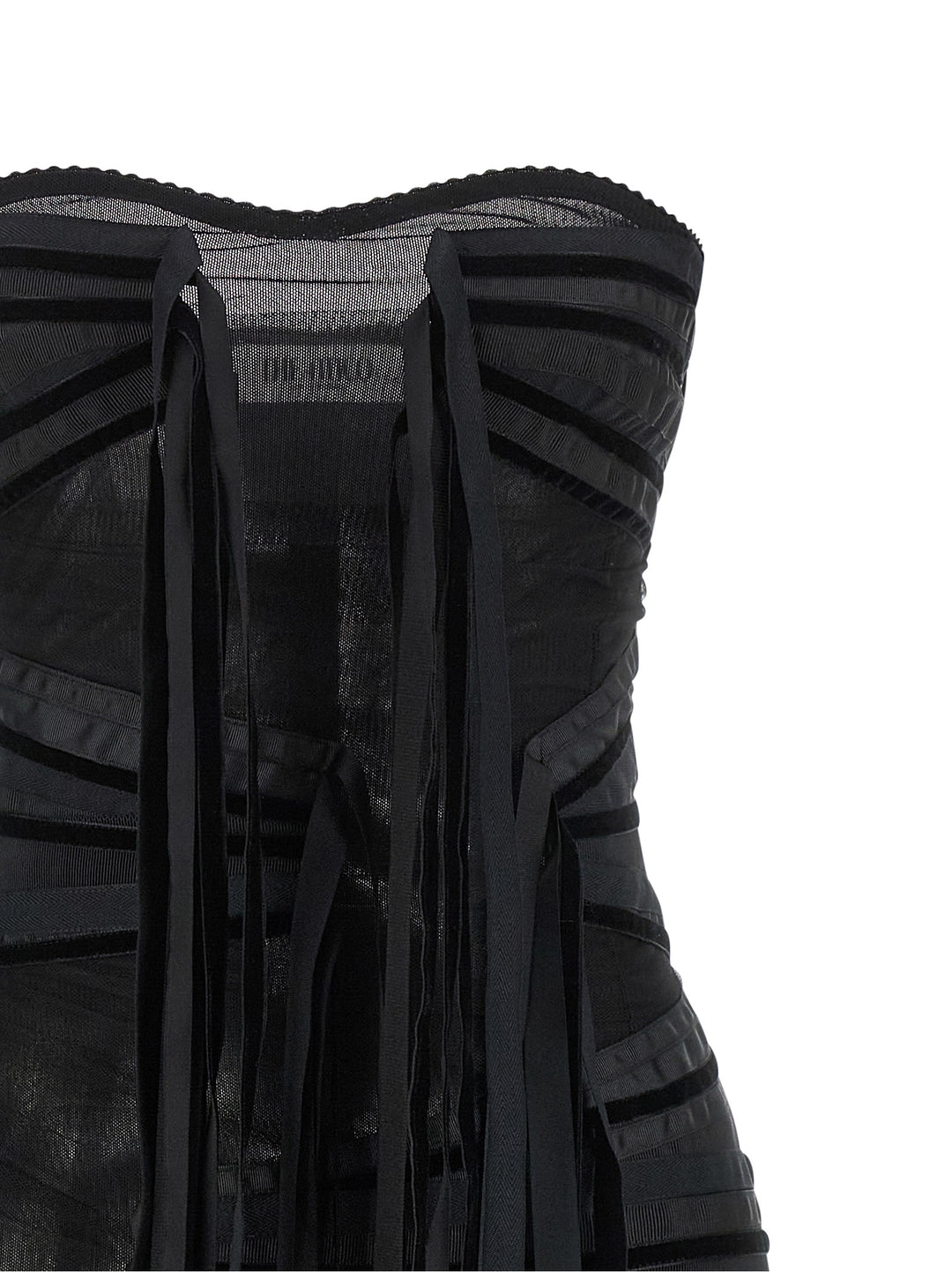 The Attico Black Polyamide Short Dress