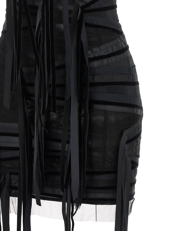 The Attico Black Polyamide Short Dress