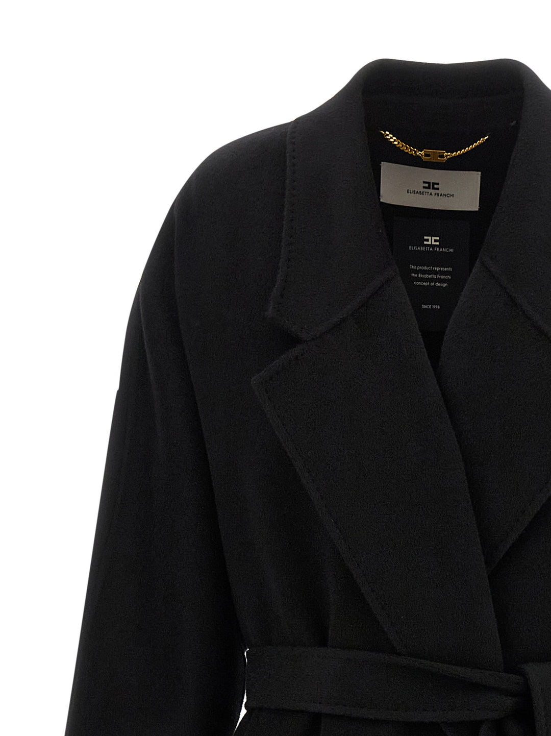 Elisabetta Franchi Black Wool Coat
