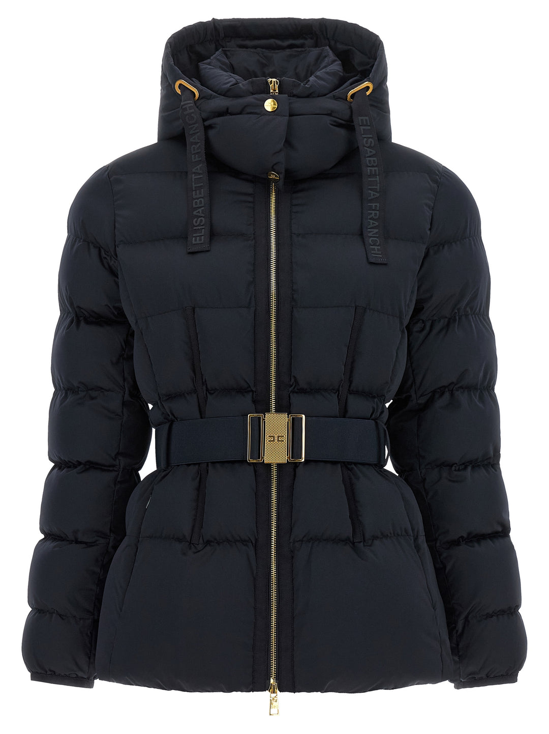 Elisabetta Franchi Black Polyester Full-Length Jacket