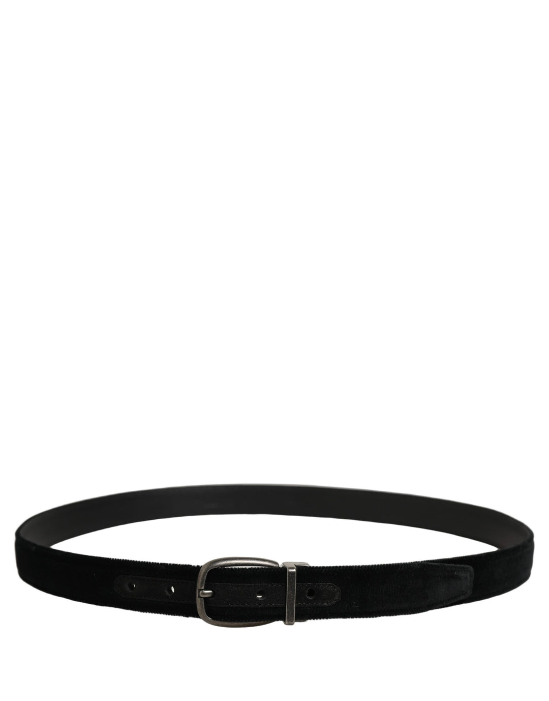 Dolce & Gabbana Black Cotton Metal Buckle Classic Men Belt