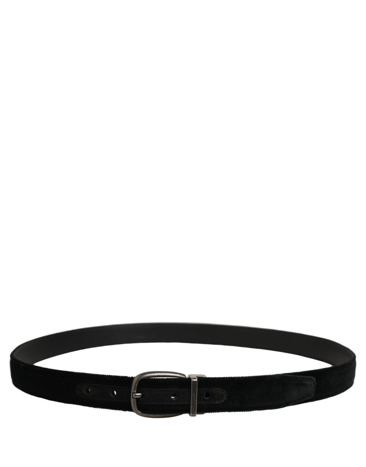 Dolce & Gabbana Black Cotton Metal Buckle Classic Men Belt