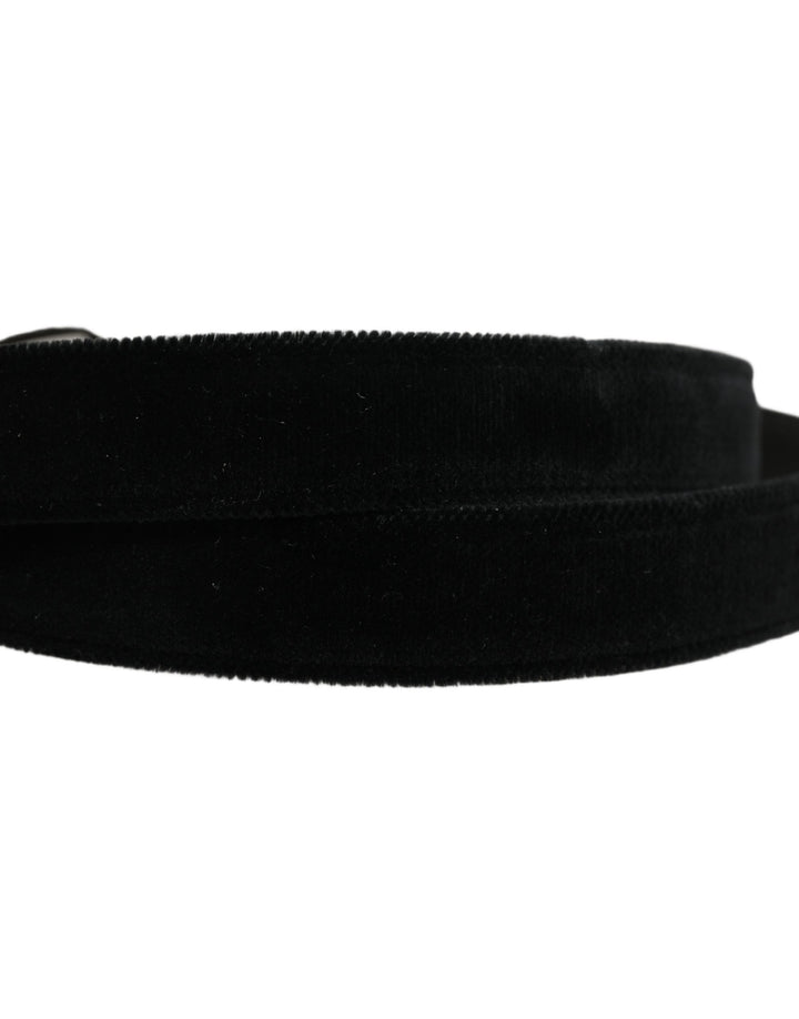 Dolce & Gabbana Black Cotton Metal Buckle Classic Men Belt