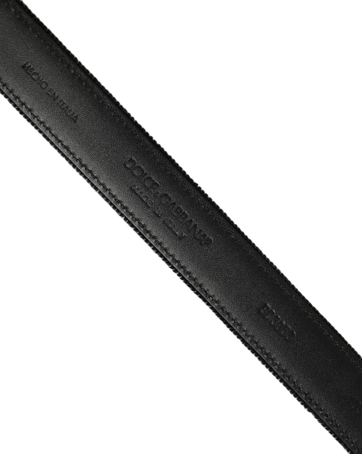 Dolce & Gabbana Black Cotton Metal Buckle Classic Men Belt
