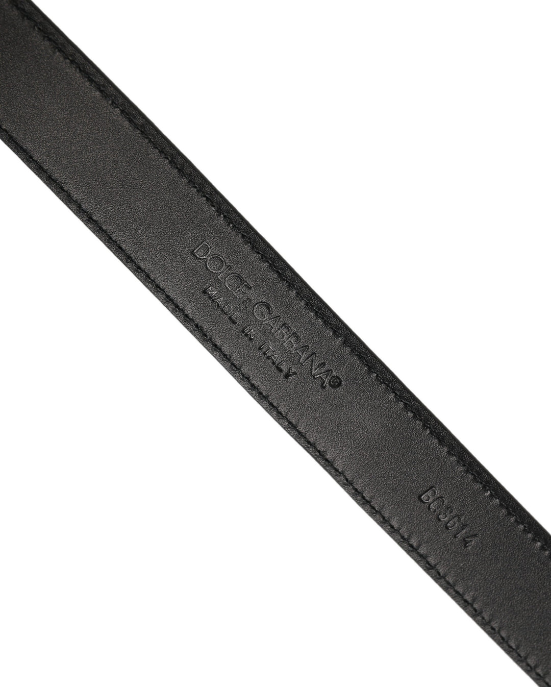 Dolce & Gabbana Men Black Leather Gold Tone Metal Buckle Belt