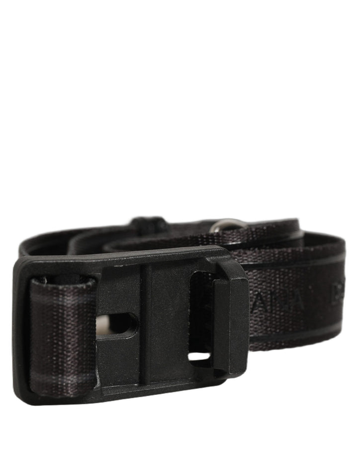 Dolce & Gabbana Men Black Nylon Webbing Plastic Buckle Belt