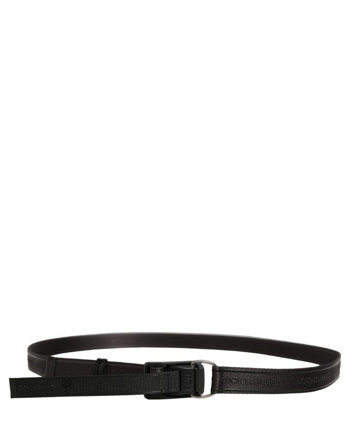 Dolce & Gabbana Men Black Nylon Webbing Plastic Buckle Belt