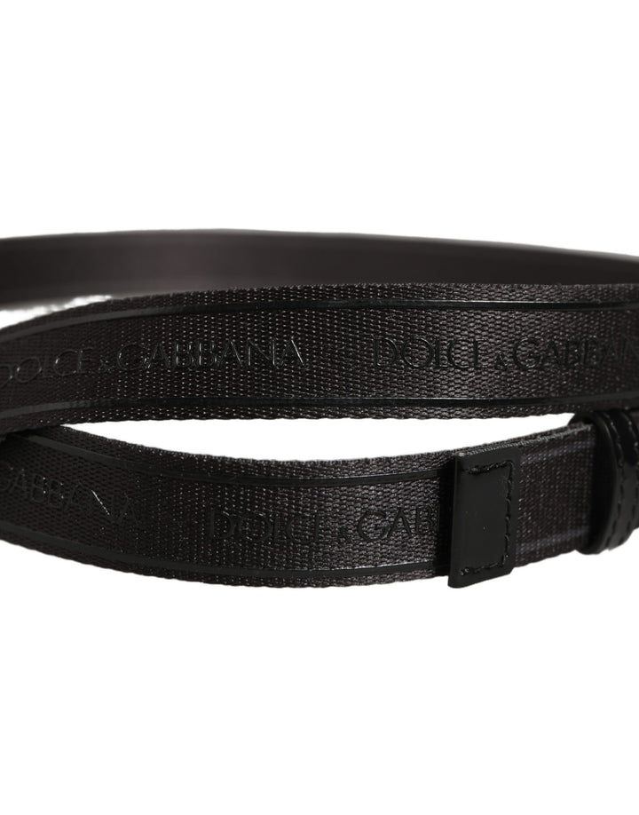 Dolce & Gabbana Men Black Nylon Webbing Plastic Buckle Belt