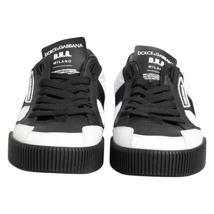 Dolce & Gabbana Black White MIAMI Low Top Men Sneakers Shoes