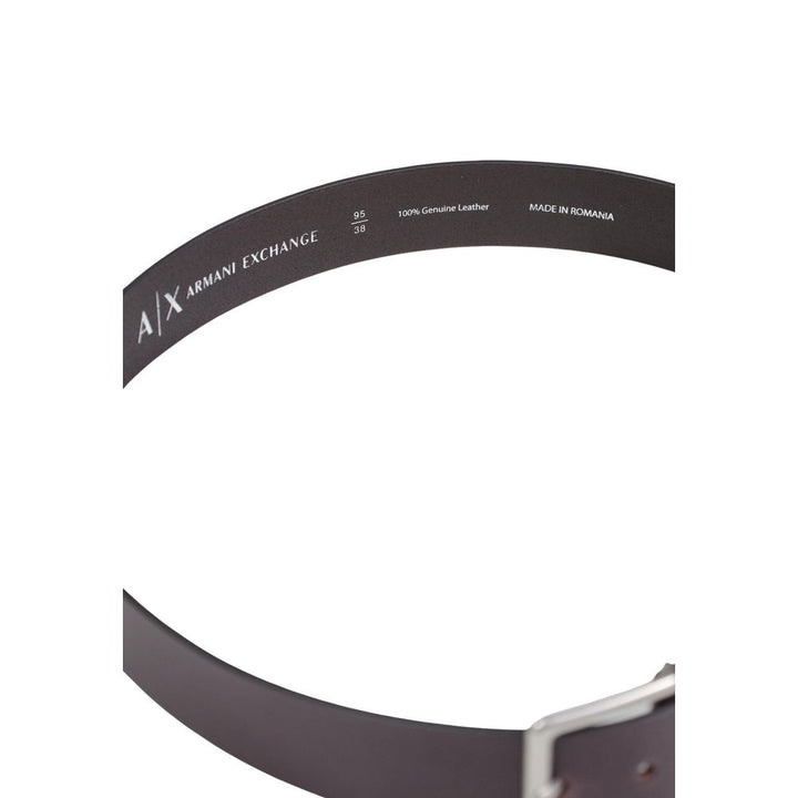 Armani Exchange Brown Leather Regular Belt