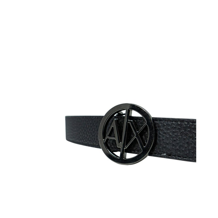 Armani Exchange Black Polyester Thin Belt