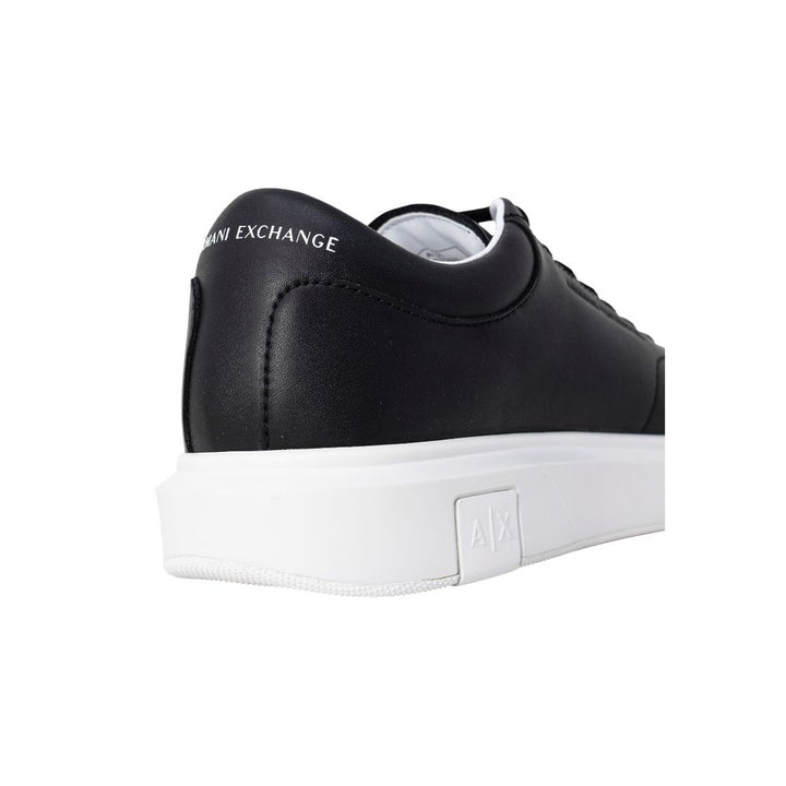 Armani Exchange Black Leather Low Top Sneakers