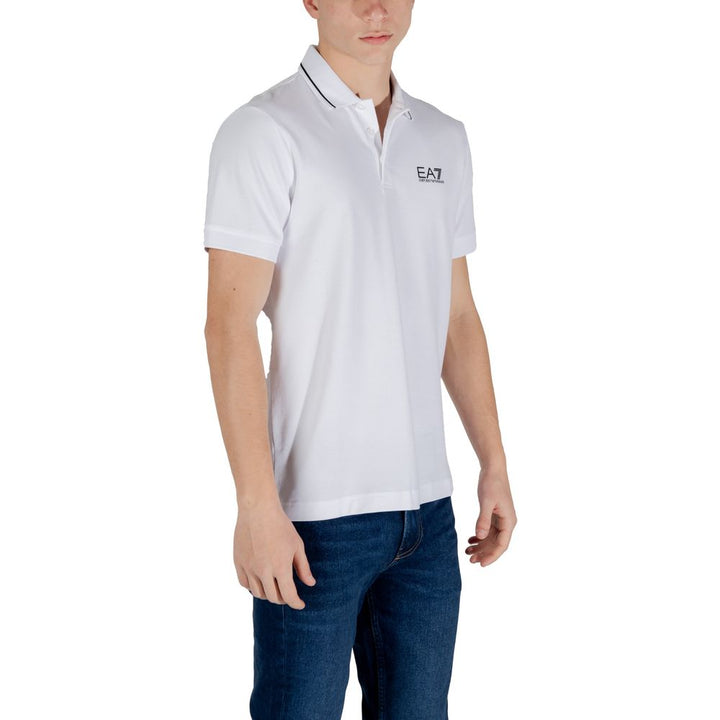 EA7 Emporio Armani White Cotton Polo Shirt