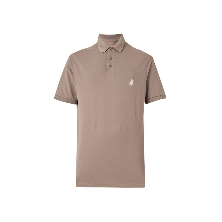 Armani Exchange Brown Cotton Polo Shirt