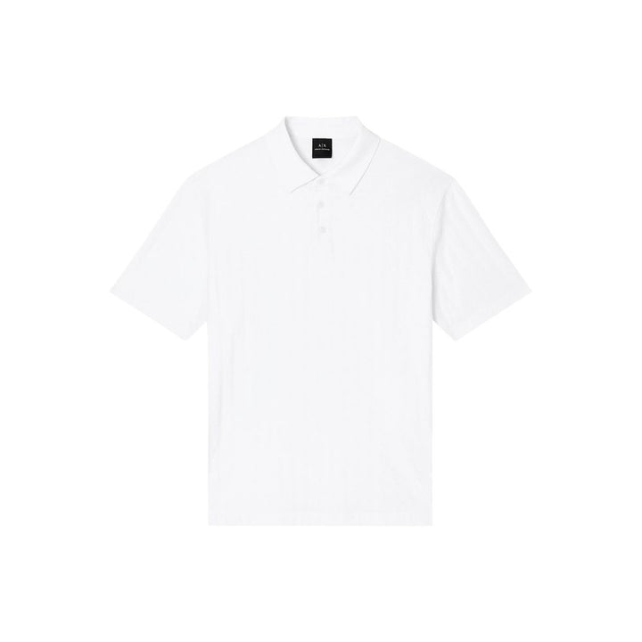 Armani Exchange White Cotton Polo Shirt
