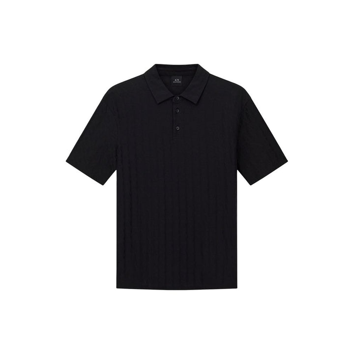 Armani Exchange Black Cotton Polo Shirt