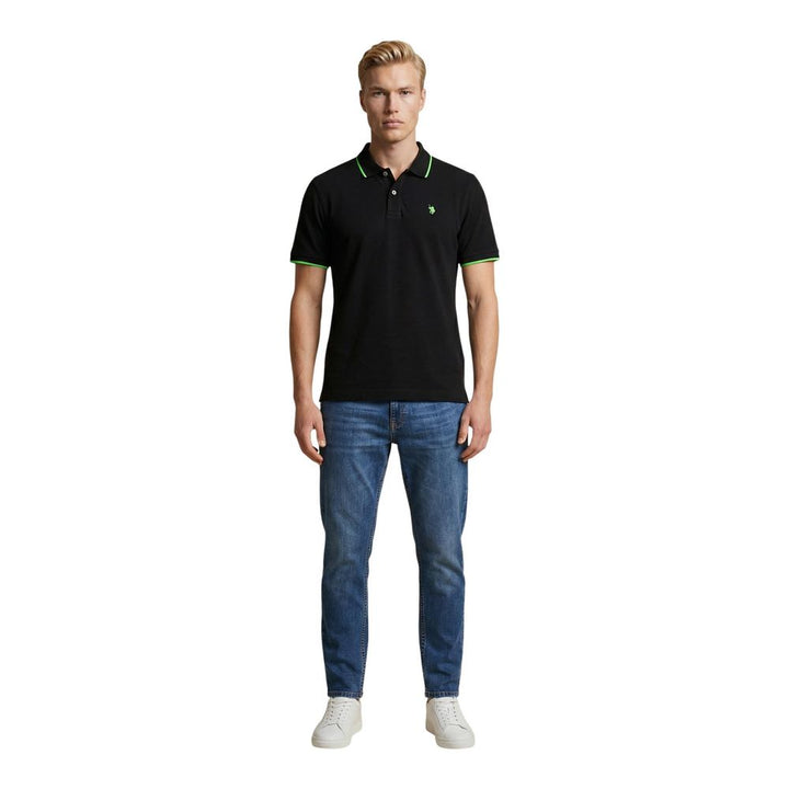 U.S. POLO ASSN. Black Cotton Polo Shirt