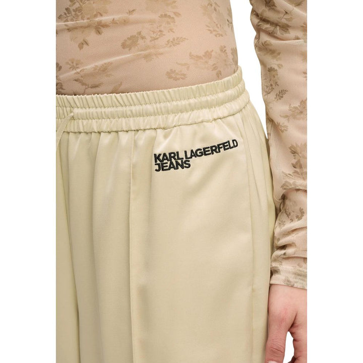 Karl Lagerfeld Beige Polyester Joggers (Workout Pants)