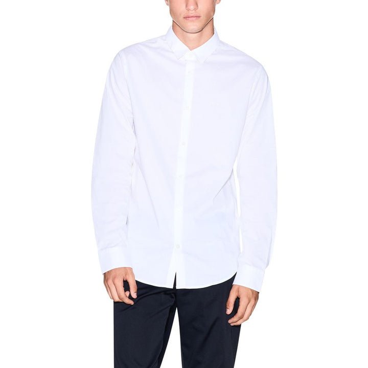 Armani Exchange White Cotton Dress Shirt