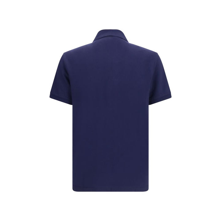 Versace Blue Cotton Polo Shirt