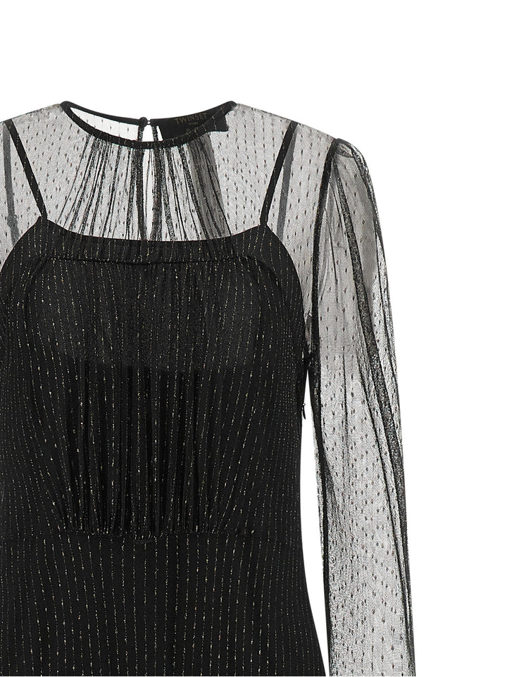 Twinset Black Polyamide Long Dress