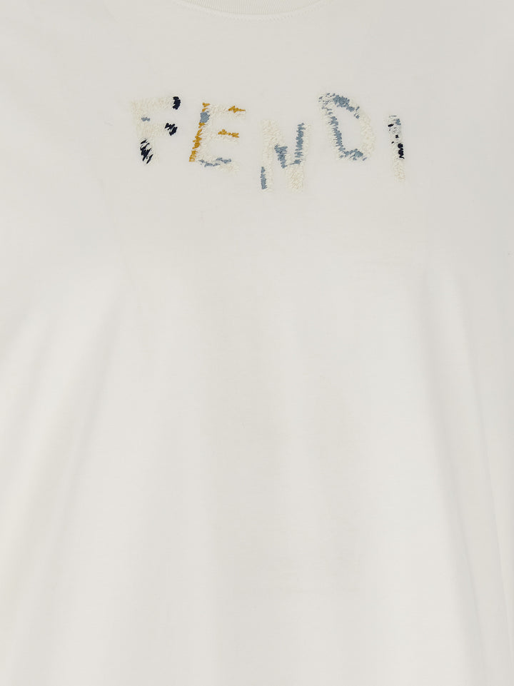 Fendi White Cotton T-Shirt