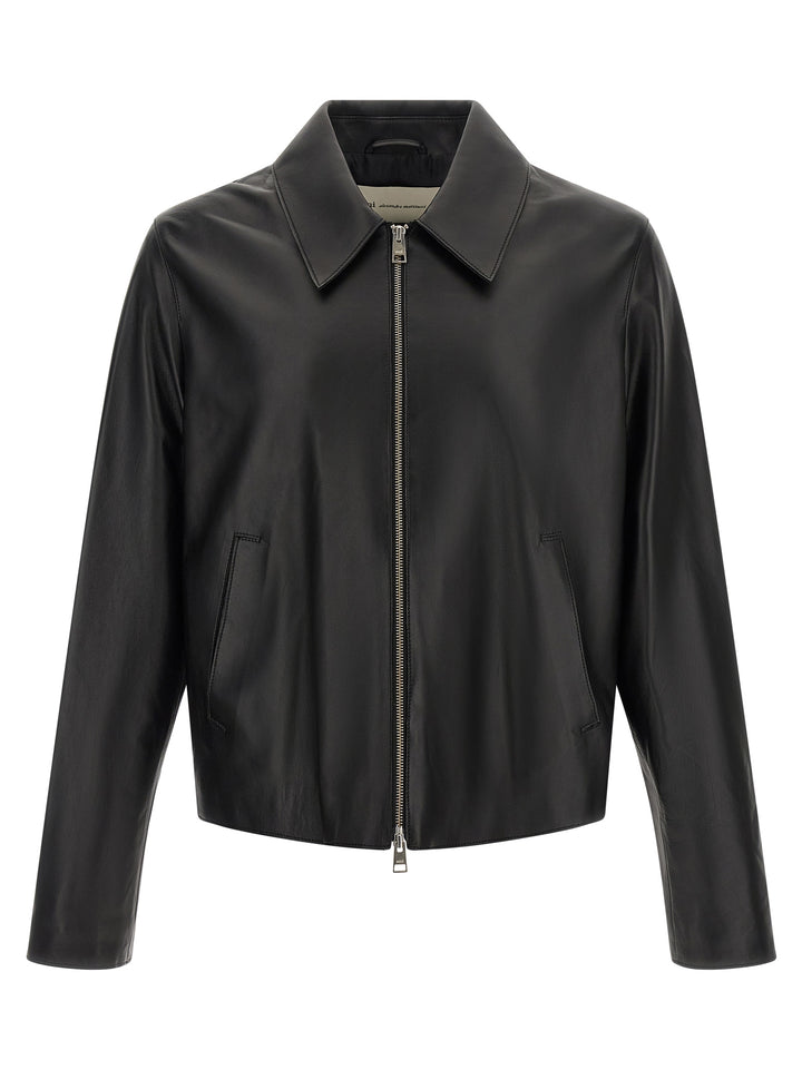 Ami Paris Black Lamb Leather Leather Jacket