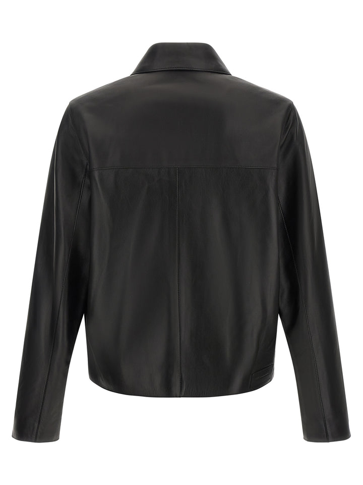Ami Paris Black Lamb Leather Leather Jacket