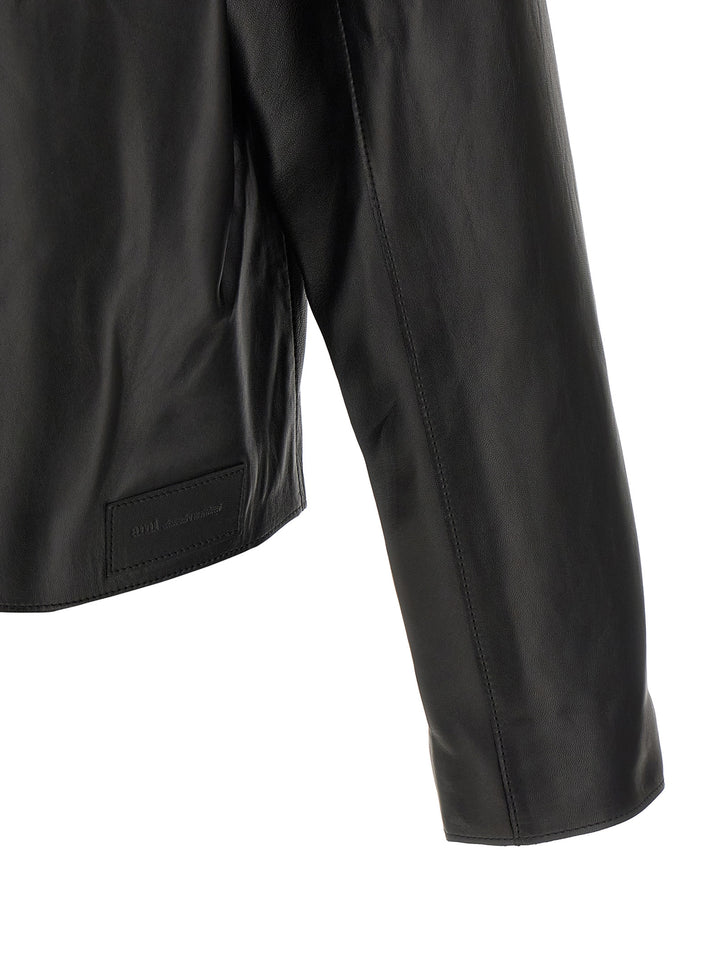 Ami Paris Black Lamb Leather Leather Jacket