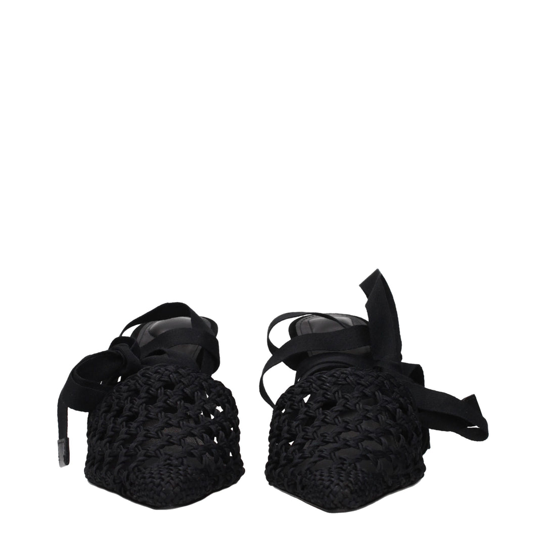 Jacquemus Black Fabric Strap-On Sandals