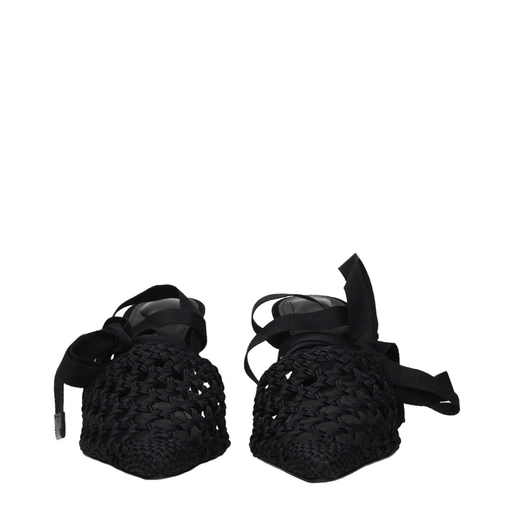 Jacquemus Black Fabric Strap-On Sandals