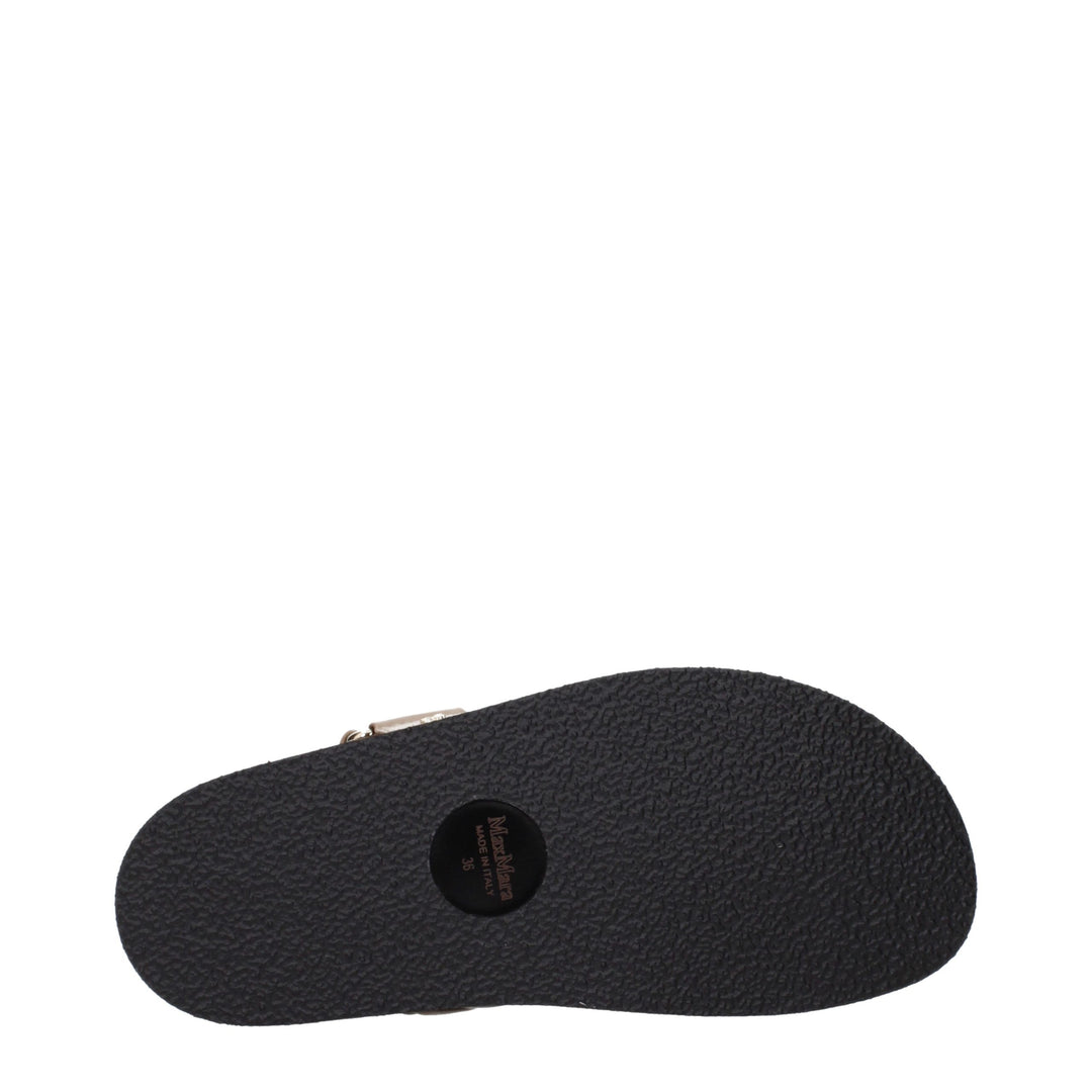 Max Mara Brown Leather Flat Sandals